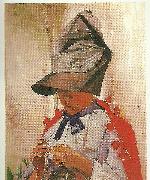 Carl Larsson karin i stor hatt France oil painting artist